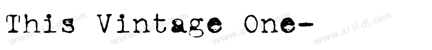 This Vintage One字体转换